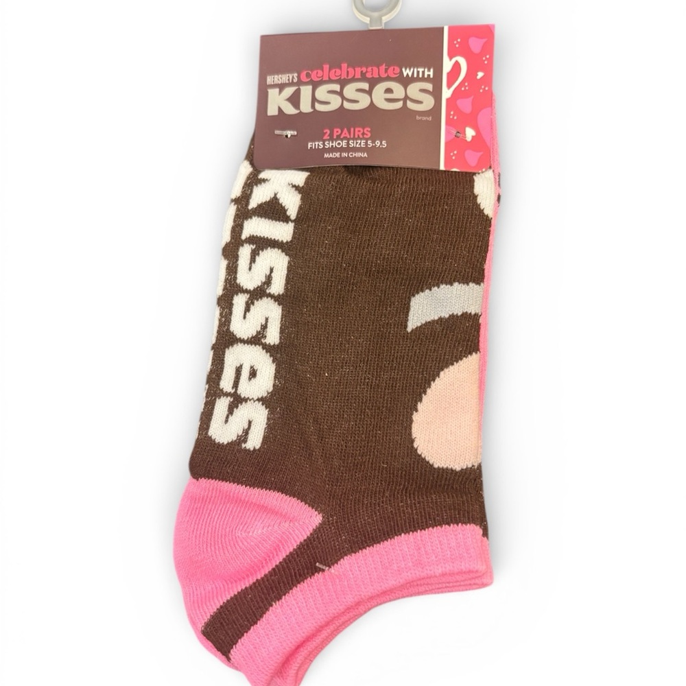 Women’s Hershey Kisses Valentines Day Socks 2pk NWT Shoe Sz 5-9.5